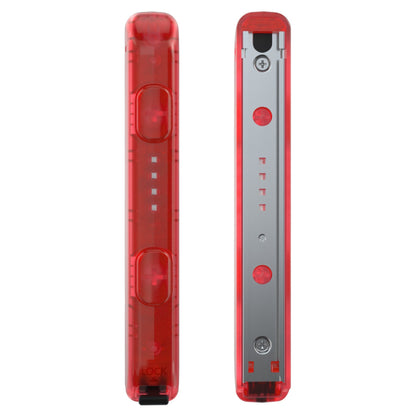 eXtremeRate Retail Clear Red Replacement shell for NS Switch Joycon Strap, Custom Joy-Con Wrist Strap Housing Buttons for NS Switch - 2 Pack - UEM502