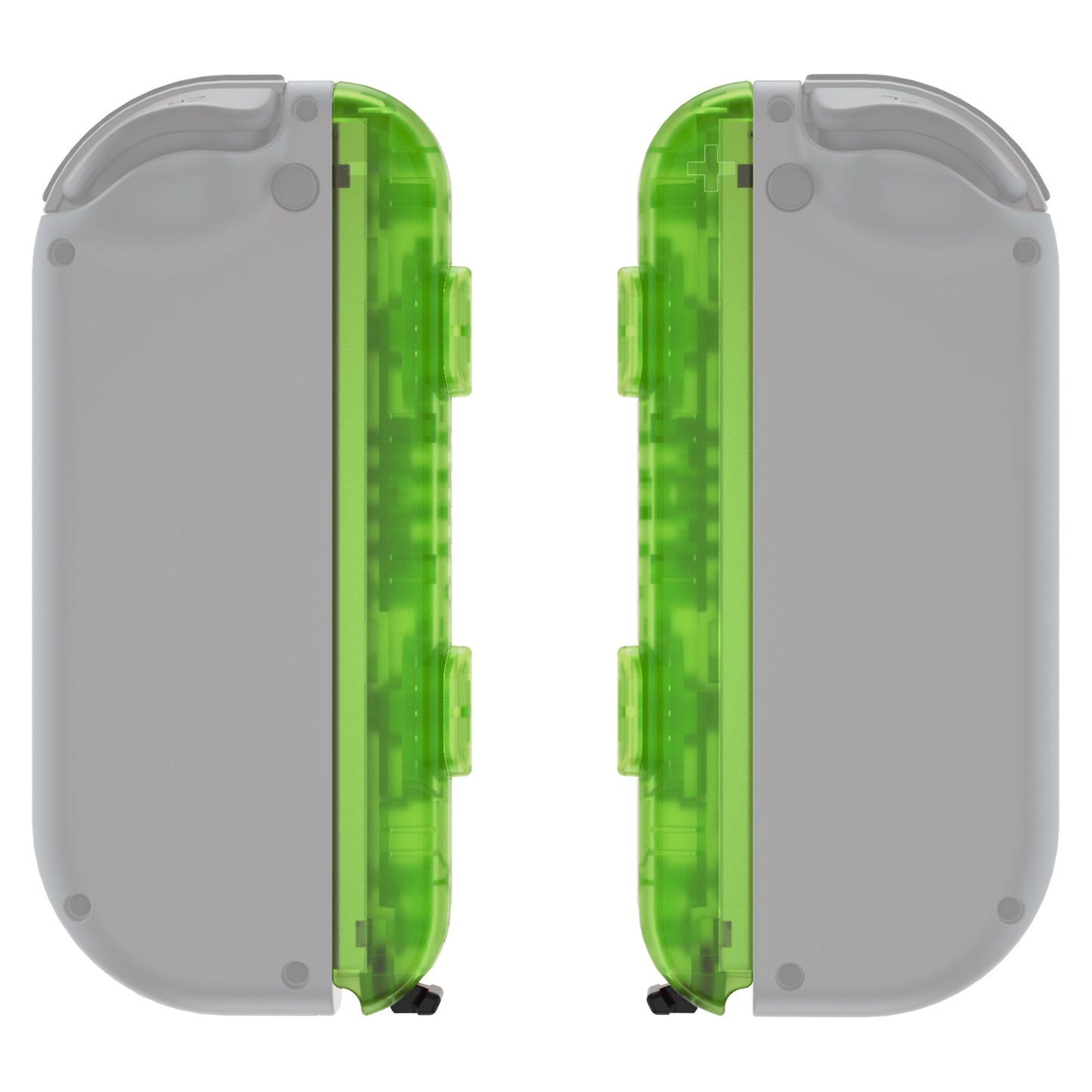 eXtremeRate Retail Clear Green Replacement shell for NS Switch Joycon Strap, Custom Joy-Con Wrist Strap Housing Buttons for NS Switch - 2 Pack - UEM503