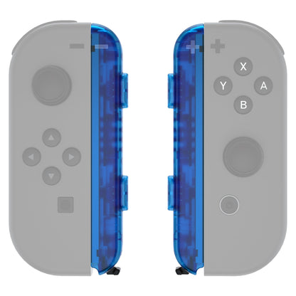 eXtremeRate Retail Clear Blue Replacement shell for NS Switch Joycon Strap, Custom Joy-Con Wrist Strap Housing Buttons for NS Switch - 2 Pack - UEM504