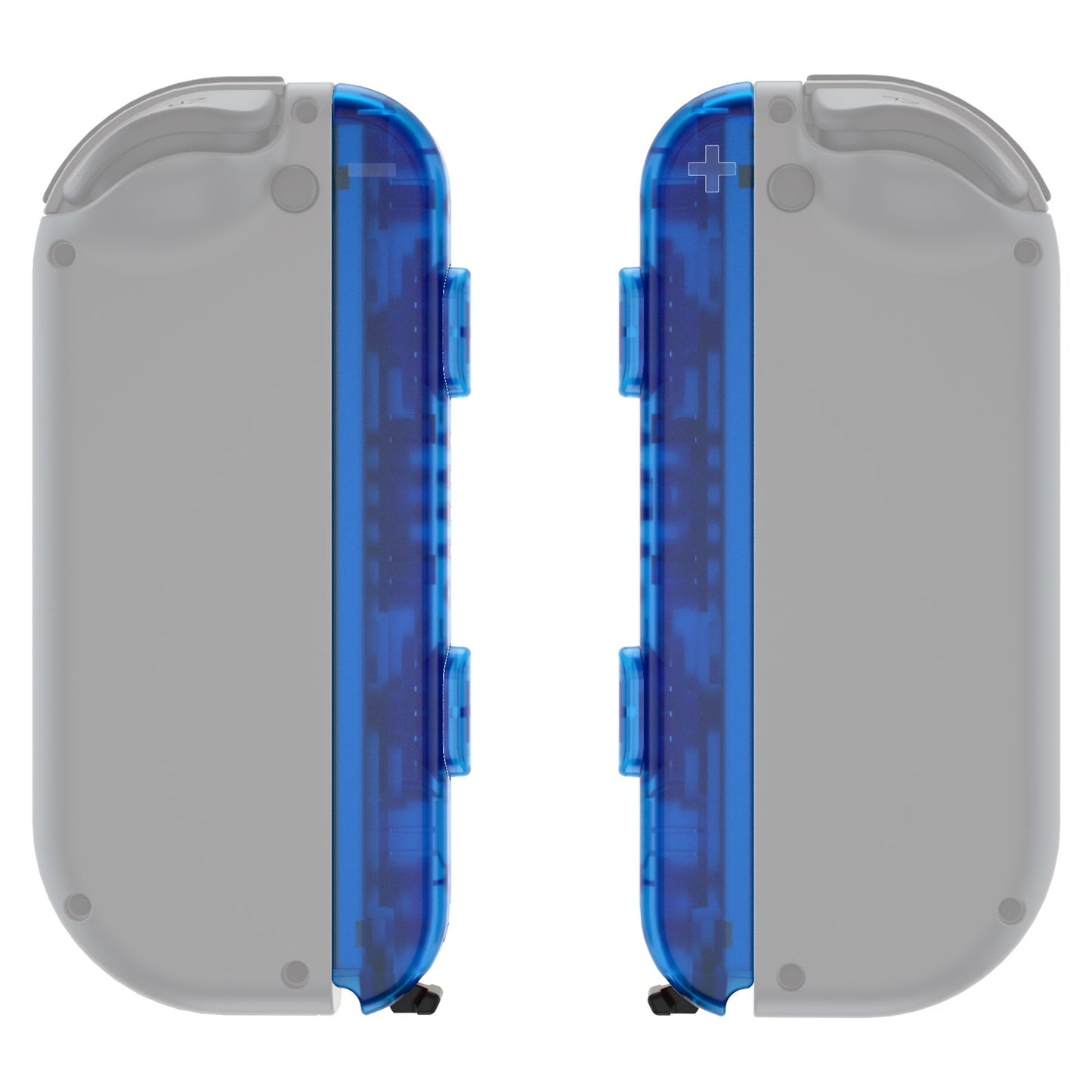 eXtremeRate Retail Clear Blue Replacement shell for NS Switch Joycon Strap, Custom Joy-Con Wrist Strap Housing Buttons for NS Switch - 2 Pack - UEM504