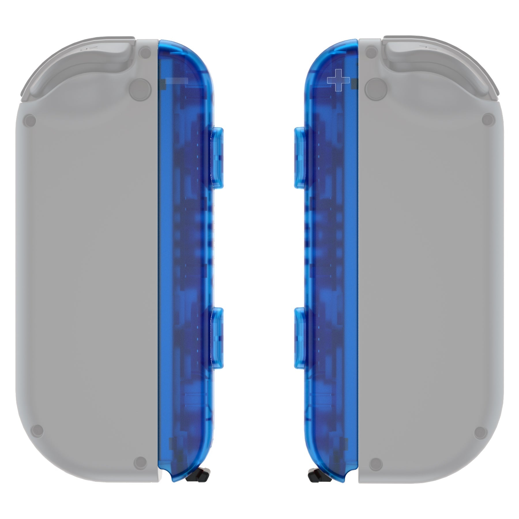 eXtremeRate Retail Clear Blue Replacement shell for NS Switch Joycon Strap, Custom Joy-Con Wrist Strap Housing Buttons for NS Switch - 2 Pack - UEM504