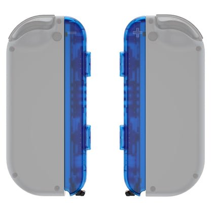 eXtremeRate Retail Clear Blue Replacement shell for NS Switch Joycon Strap, Custom Joy-Con Wrist Strap Housing Buttons for NS Switch - 2 Pack - UEM504