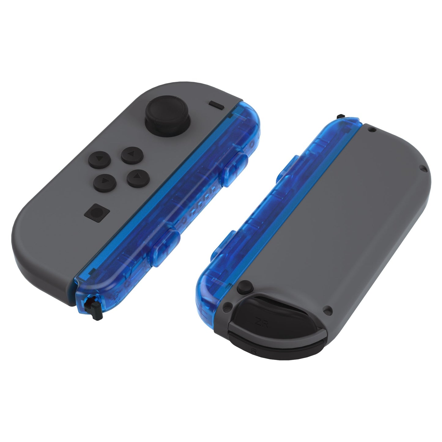 eXtremeRate Retail Clear Blue Replacement shell for NS Switch Joycon Strap, Custom Joy-Con Wrist Strap Housing Buttons for NS Switch - 2 Pack - UEM504