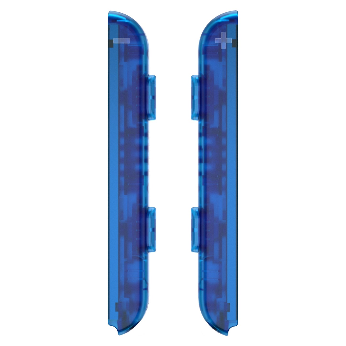 eXtremeRate Retail Clear Blue Replacement shell for NS Switch Joycon Strap, Custom Joy-Con Wrist Strap Housing Buttons for NS Switch - 2 Pack - UEM504