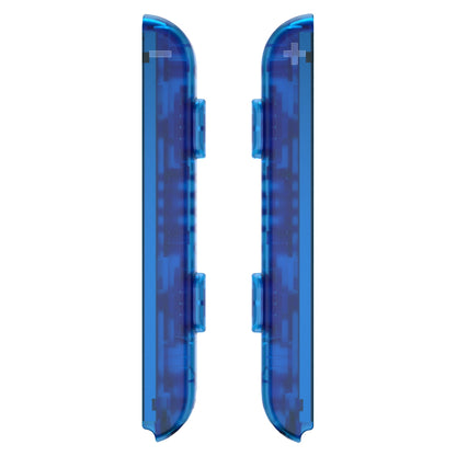 eXtremeRate Retail Clear Blue Replacement shell for NS Switch Joycon Strap, Custom Joy-Con Wrist Strap Housing Buttons for NS Switch - 2 Pack - UEM504