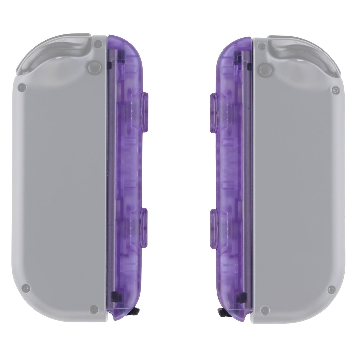 eXtremeRate Retail Clear Atomic Purple Replacement shell for Nintendo Switch Joycon Strap, Custom Joy-Con Wrist Strap Housing Buttons for Nintendo Switch - 2 Pack - UEM505