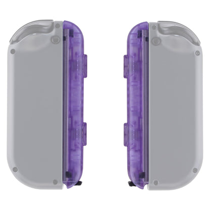 eXtremeRate Retail Clear Atomic Purple Replacement shell for Nintendo Switch Joycon Strap, Custom Joy-Con Wrist Strap Housing Buttons for Nintendo Switch - 2 Pack - UEM505