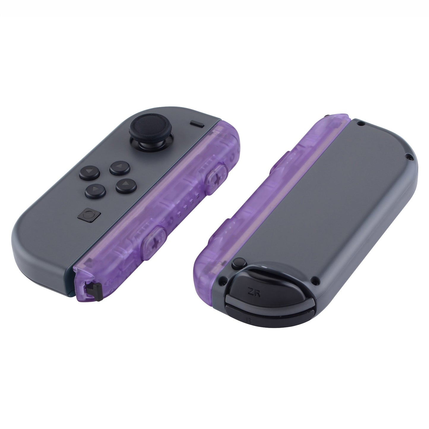 eXtremeRate Retail Clear Atomic Purple Replacement shell for Nintendo Switch Joycon Strap, Custom Joy-Con Wrist Strap Housing Buttons for Nintendo Switch - 2 Pack - UEM505