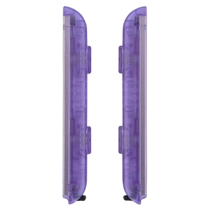 eXtremeRate Retail Clear Atomic Purple Replacement shell for Nintendo Switch Joycon Strap, Custom Joy-Con Wrist Strap Housing Buttons for Nintendo Switch - 2 Pack - UEM505