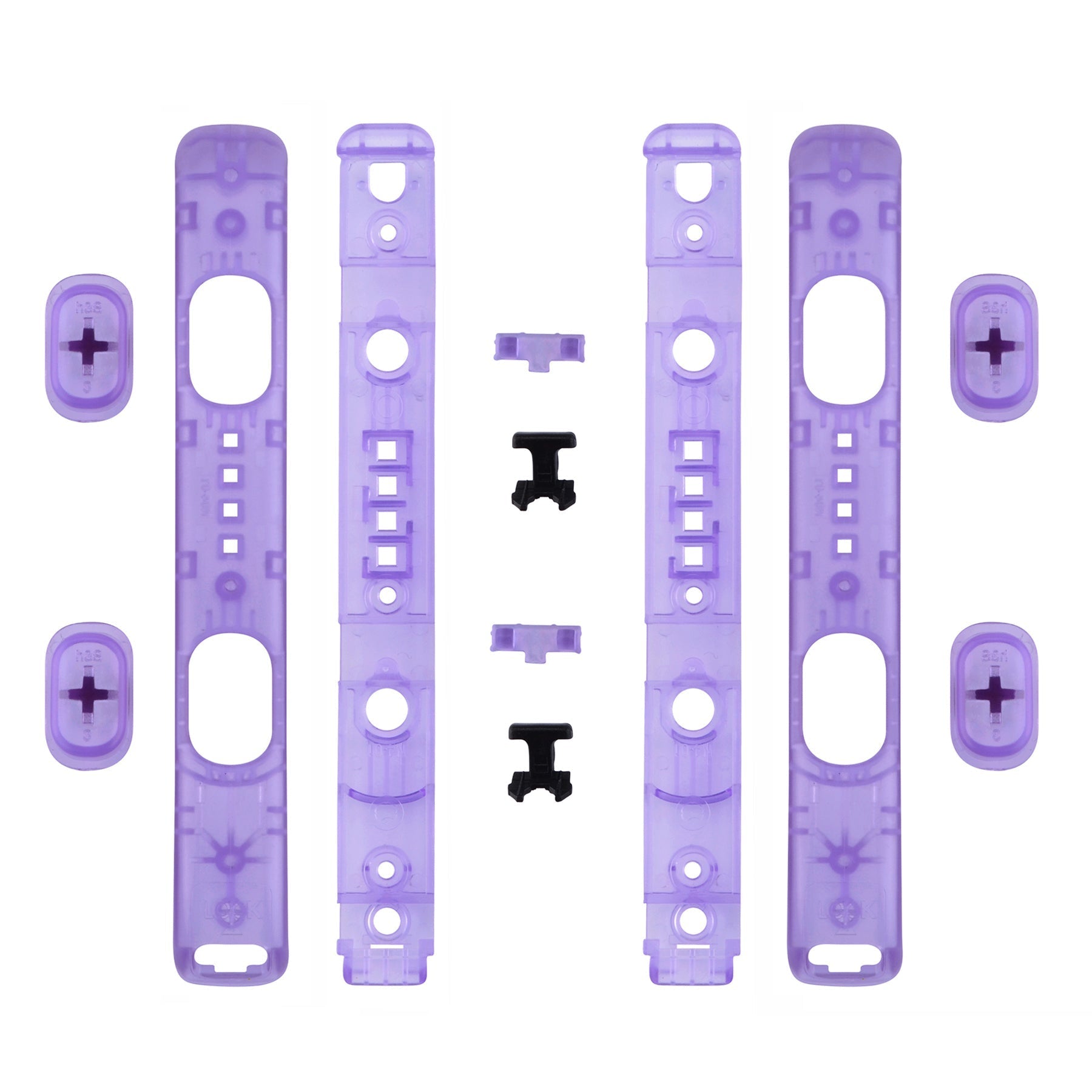 eXtremeRate Retail Clear Atomic Purple Replacement shell for Nintendo Switch Joycon Strap, Custom Joy-Con Wrist Strap Housing Buttons for Nintendo Switch - 2 Pack - UEM505