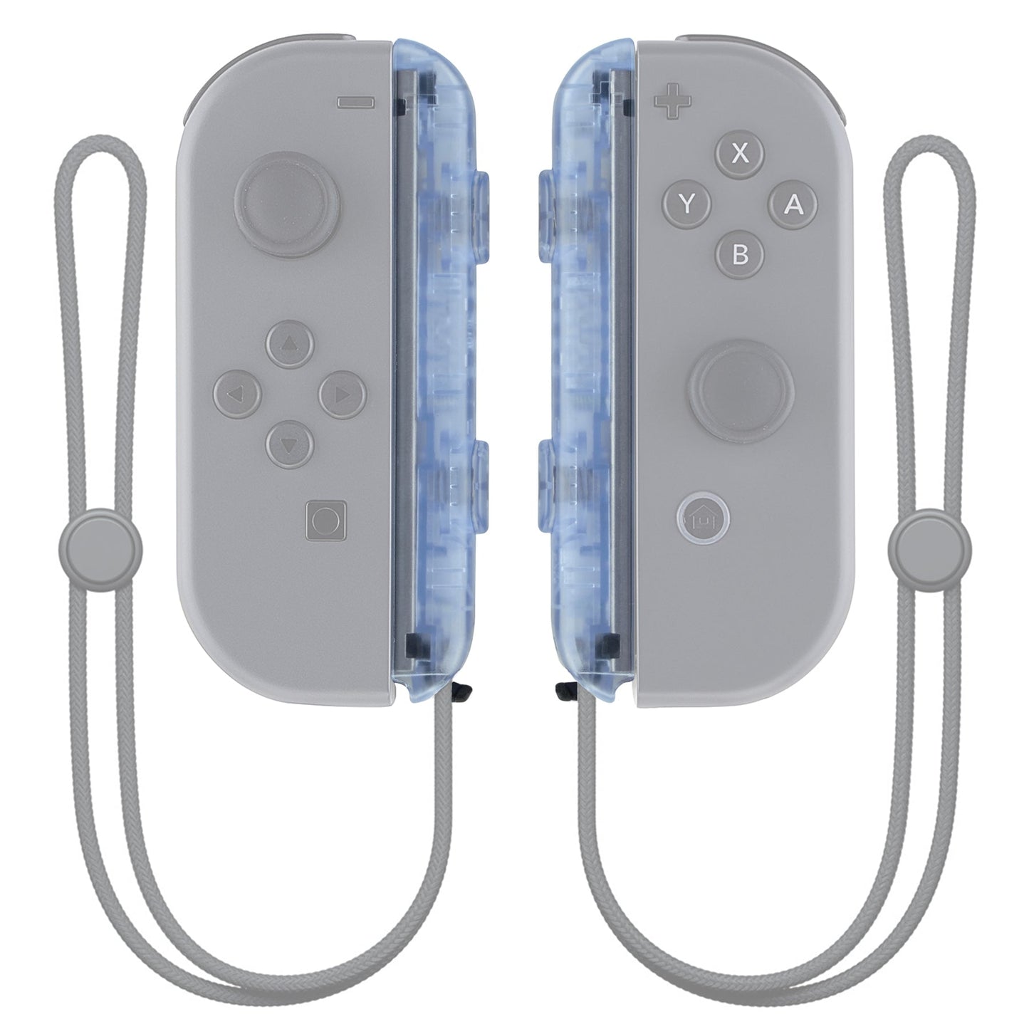 eXtremeRate Retail Glacier Blue Replacement shell for Nintendo Switch Joycon Strap, Custom Joy-Con Wrist Strap Housing Buttons for Nintendo Switch - 2 Pack - UEM506