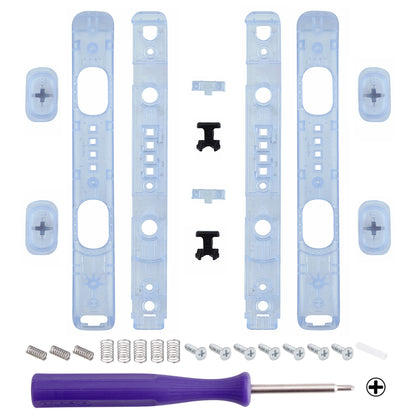 eXtremeRate NS Switch用ジョイコンストラップ交換用カスタムシェル2個セット【クリアグレイシャーブルー】