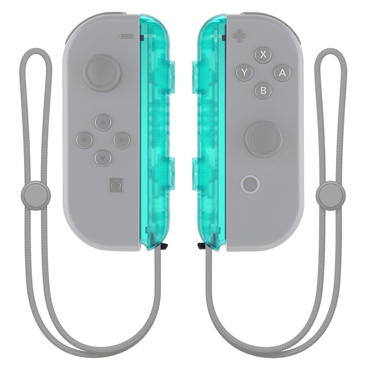 eXtremeRate Retail Emerald Green Replacement shell for NS Switch Joycon Strap, Custom Joy-Con Wrist Strap Housing Buttons for NS Switch - 2 Pack - UEM508