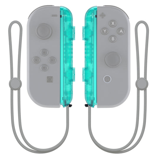 eXtremeRate Retail Emerald Green Replacement shell for NS Switch Joycon Strap, Custom Joy-Con Wrist Strap Housing Buttons for NS Switch - 2 Pack - UEM508