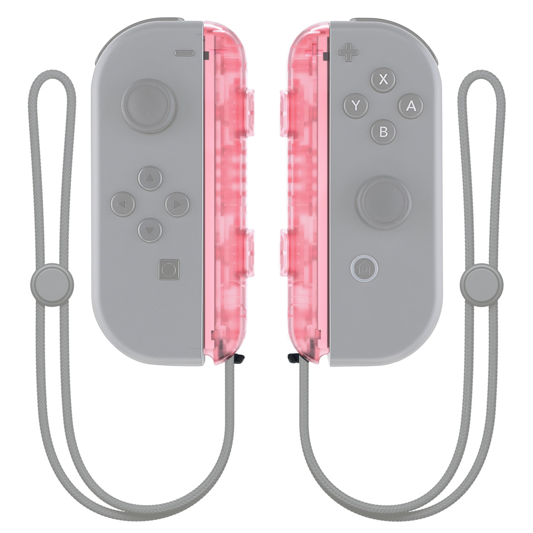 eXtremeRate Retail Cherry Pink Replacement shell for NS Switch Joycon Strap, Custom JoyCon Wrist Strap Housing Buttons for NS Switch - 2 Pack - UEM509