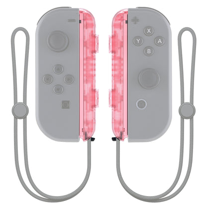 eXtremeRate Retail Cherry Pink Replacement shell for NS Switch Joycon Strap, Custom JoyCon Wrist Strap Housing Buttons for NS Switch - 2 Pack - UEM509