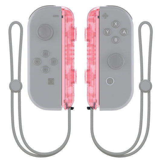 eXtremeRate Retail Cherry Pink Replacement shell for NS Switch Joycon Strap, Custom JoyCon Wrist Strap Housing Buttons for NS Switch - 2 Pack - UEM509