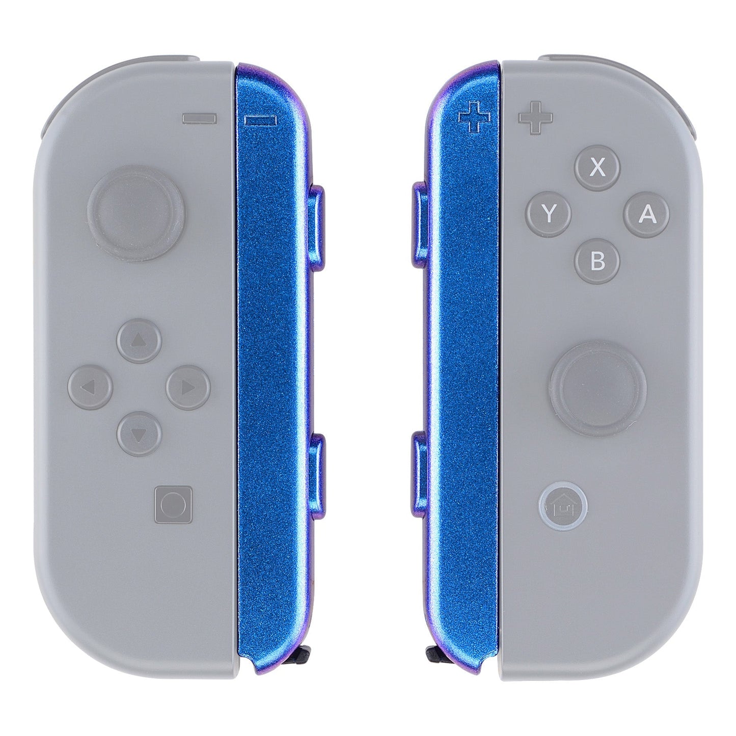 eXtremeRate Retail Chameleon Purple Glossy Replacement shell for Nintendo Switch Joycon Strap, Custom JoyCon Wrist Strap Housing Buttons for Nintendo Switch - 2 Pack - UEP301