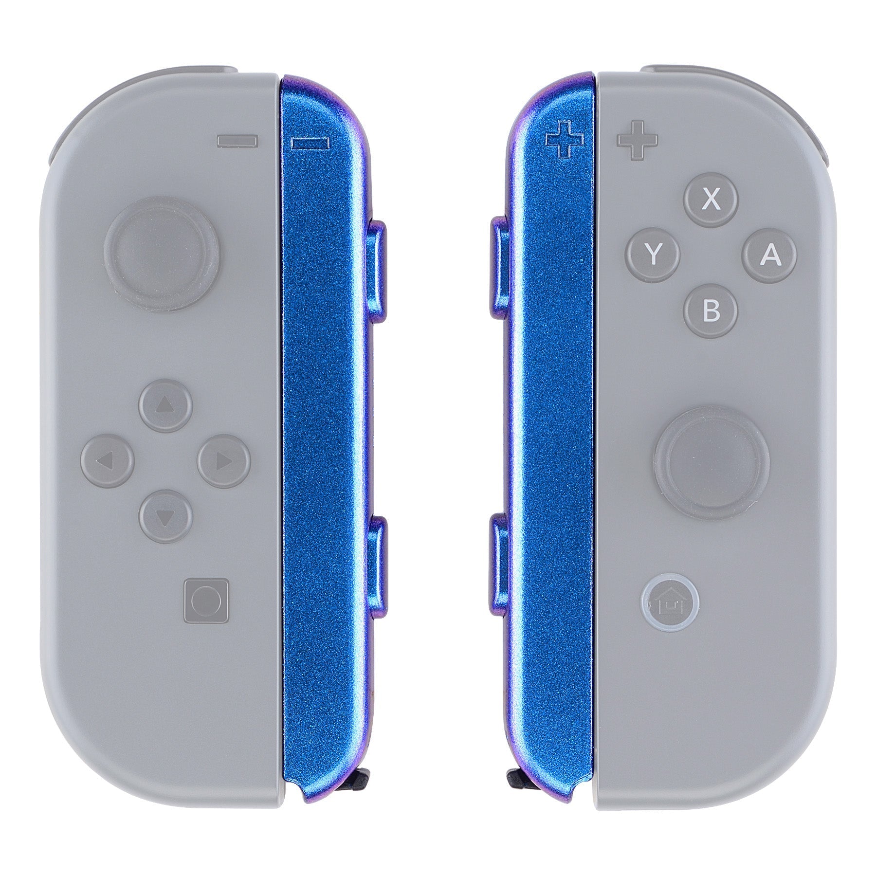 eXtremeRate Retail Chameleon Purple Glossy Replacement shell for Nintendo Switch Joycon Strap, Custom JoyCon Wrist Strap Housing Buttons for Nintendo Switch - 2 Pack - UEP301