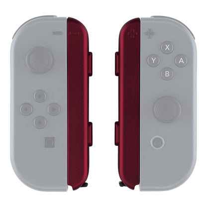 eXtremeRate Retail Scarlet Red Soft Touch Replacement shell for Nintendo Switch Joycon Strap, Custom Joy-Con Wrist Strap Housing Buttons for Nintendo Switch - 2 Pack - UEP302