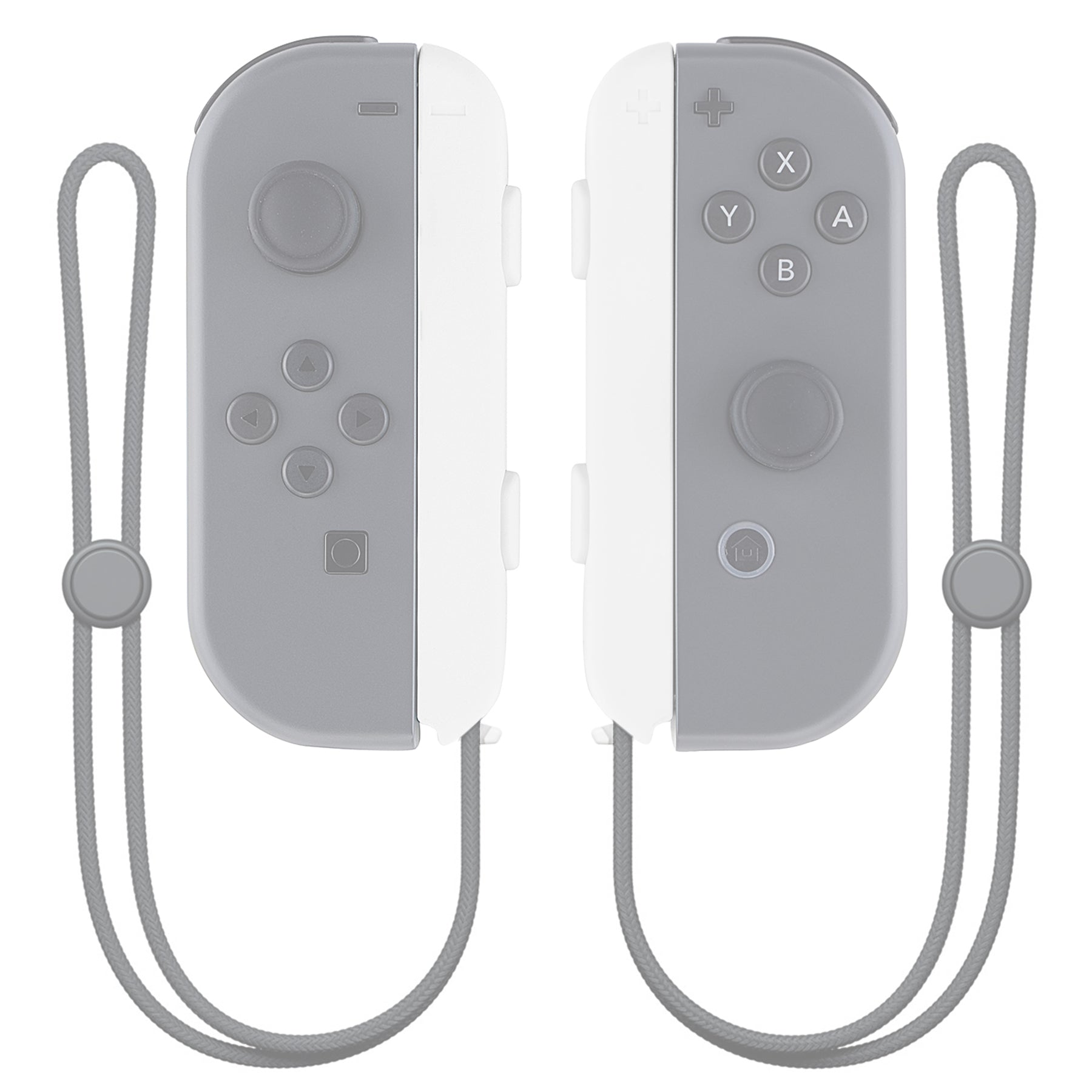 eXtremeRate Retail White Soft Touch Replacement shell for Nintendo Switch Joycon Strap, Custom Joy-Con Wrist Strap Housing Buttons for Nintendo Switch - 2 Pack - UEP303