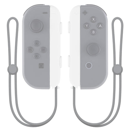 eXtremeRate Retail White Soft Touch Replacement shell for Nintendo Switch Joycon Strap, Custom Joy-Con Wrist Strap Housing Buttons for Nintendo Switch - 2 Pack - UEP303