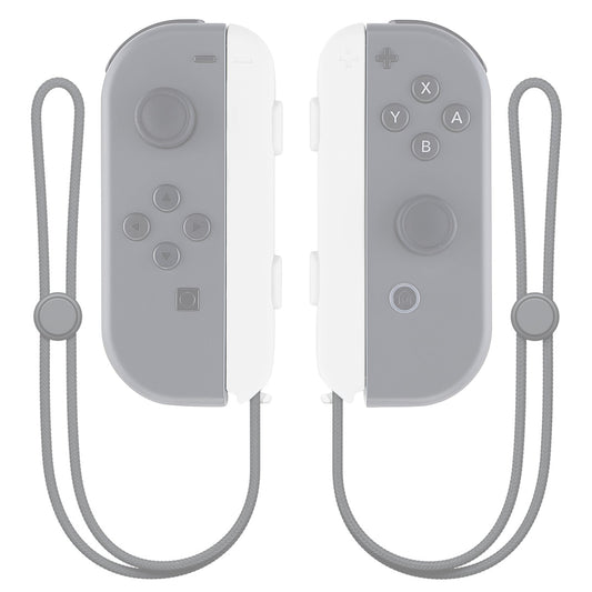 eXtremeRate Retail White Soft Touch Replacement shell for Nintendo Switch Joycon Strap, Custom Joy-Con Wrist Strap Housing Buttons for Nintendo Switch - 2 Pack - UEP303