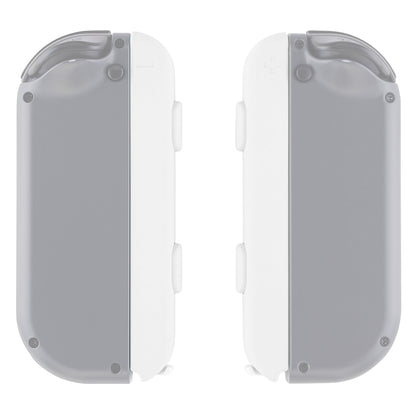 eXtremeRate Retail White Soft Touch Replacement shell for Nintendo Switch Joycon Strap, Custom Joy-Con Wrist Strap Housing Buttons for Nintendo Switch - 2 Pack - UEP303