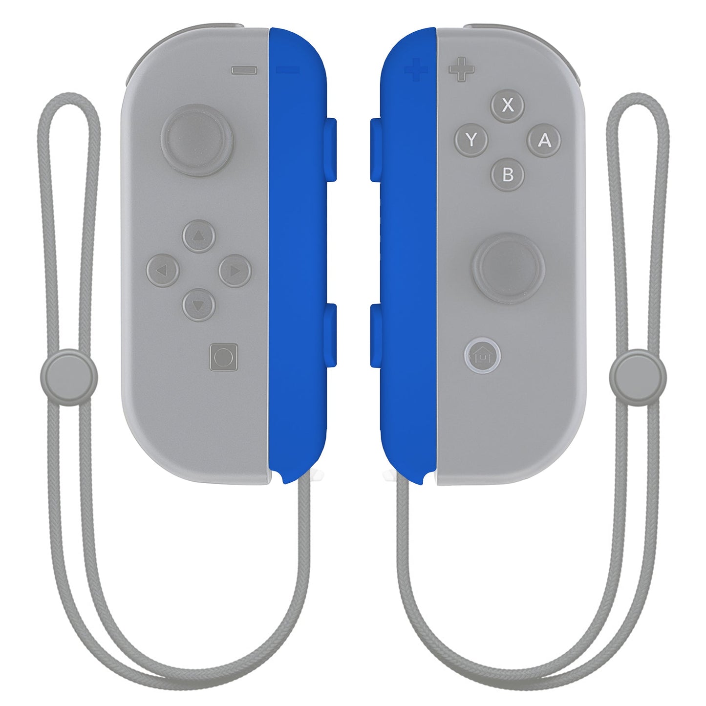 eXtremeRate Retail Blue Soft Touch Replacement shell for NS Switch Joycon Strap, Custom JoyCon Wrist Strap Housing Buttons for NS Switch - 2 Pack - UEP305