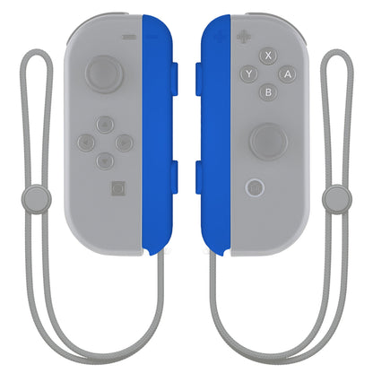 eXtremeRate Retail Blue Soft Touch Replacement shell for NS Switch Joycon Strap, Custom JoyCon Wrist Strap Housing Buttons for NS Switch - 2 Pack - UEP305