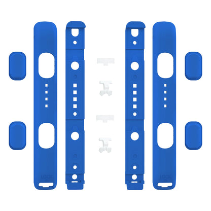 eXtremeRate Retail Blue Soft Touch Replacement shell for NS Switch Joycon Strap, Custom JoyCon Wrist Strap Housing Buttons for NS Switch - 2 Pack - UEP305