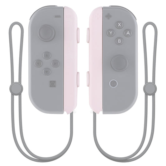 eXtremeRate Retail Cherry Blossoms Pink Soft Touch Replacement shell for Nintendo Switch Joycon Strap, Custom Joy-Con Wrist Strap Housing Buttons for Nintendo Switch - 2 Pack - UEP306