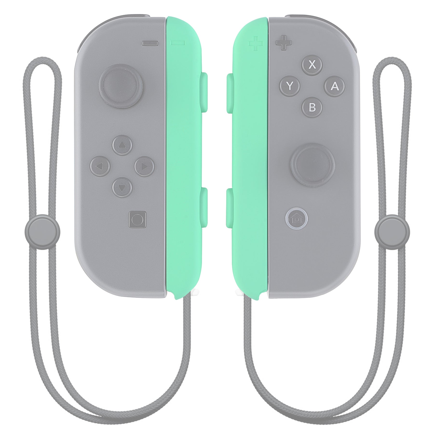 eXtremeRate Retail Mint Green Touch Replacement shell for Nintendo Switch Joycon Strap, Custom Joy-Con Wrist Strap Housing Buttons for Nintendo Switch - 2 Pack - UEP308