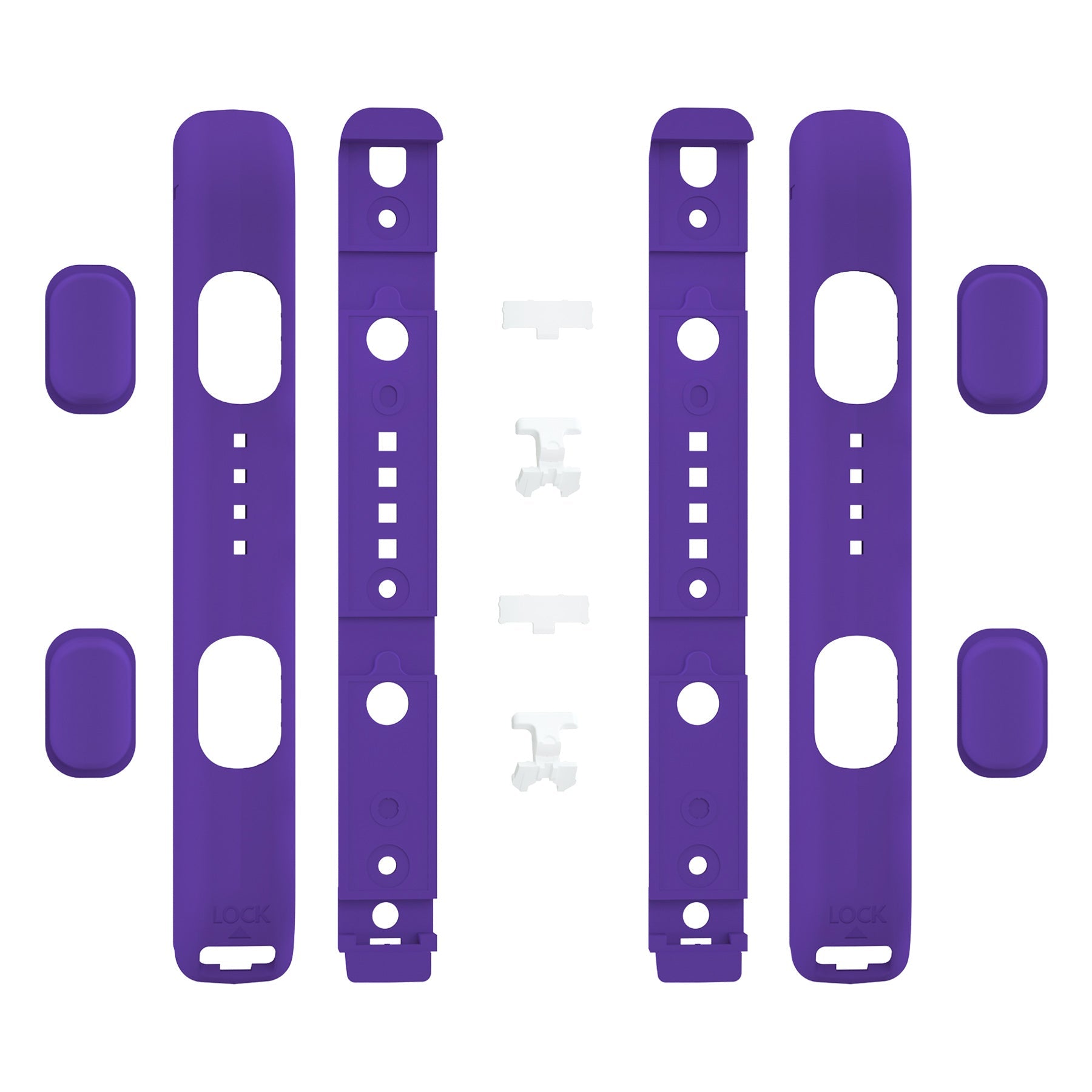 eXtremeRate Retail Purple Soft Touch Replacement shell for NS Switch Joycon Strap, Custom Joy-Con Wrist Strap Housing Buttons for NS Switch - 2 Pack - UEP311