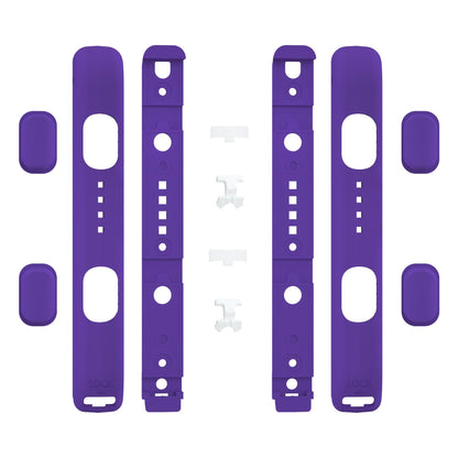 eXtremeRate Retail Purple Soft Touch Replacement shell for NS Switch Joycon Strap, Custom Joy-Con Wrist Strap Housing Buttons for NS Switch - 2 Pack - UEP311