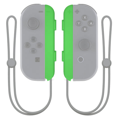 eXtremeRate Retail Green Soft Touch Replacement shell for NS Switch Joycon Strap, Custom Joy-Con Wrist Strap Housing Buttons for NS Switch - 2 Pack - UEP312