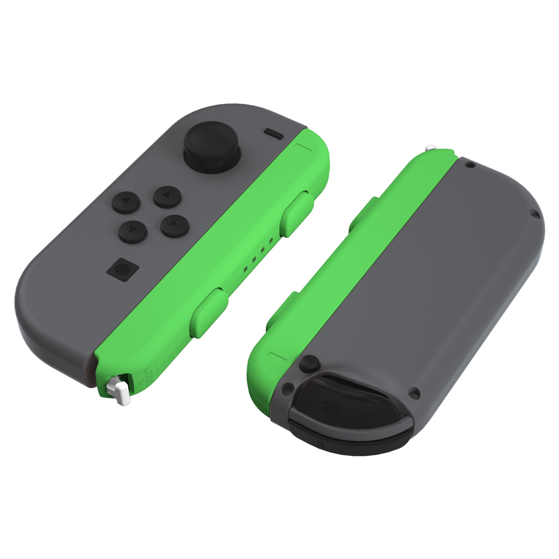 eXtremeRate Retail Green Soft Touch Replacement shell for NS Switch Joycon Strap, Custom Joy-Con Wrist Strap Housing Buttons for NS Switch - 2 Pack - UEP312