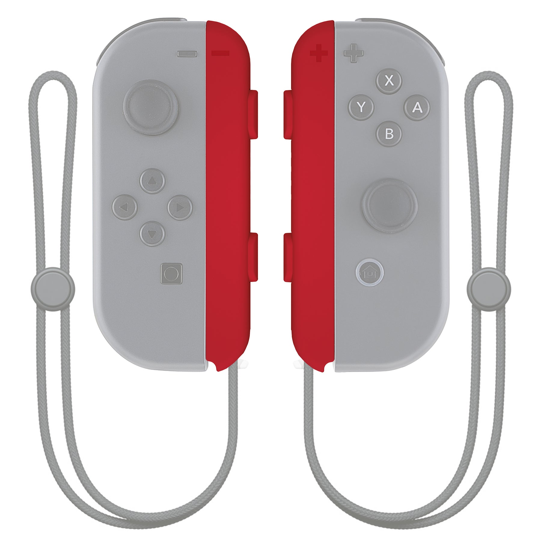 eXtremeRate Retail Passion Red Soft Touch Replacement shell for NS Switch Joycon Strap, Custom Joy-Con Wrist Strap Housing Buttons for NS Switch - 2 Pack - UEP332