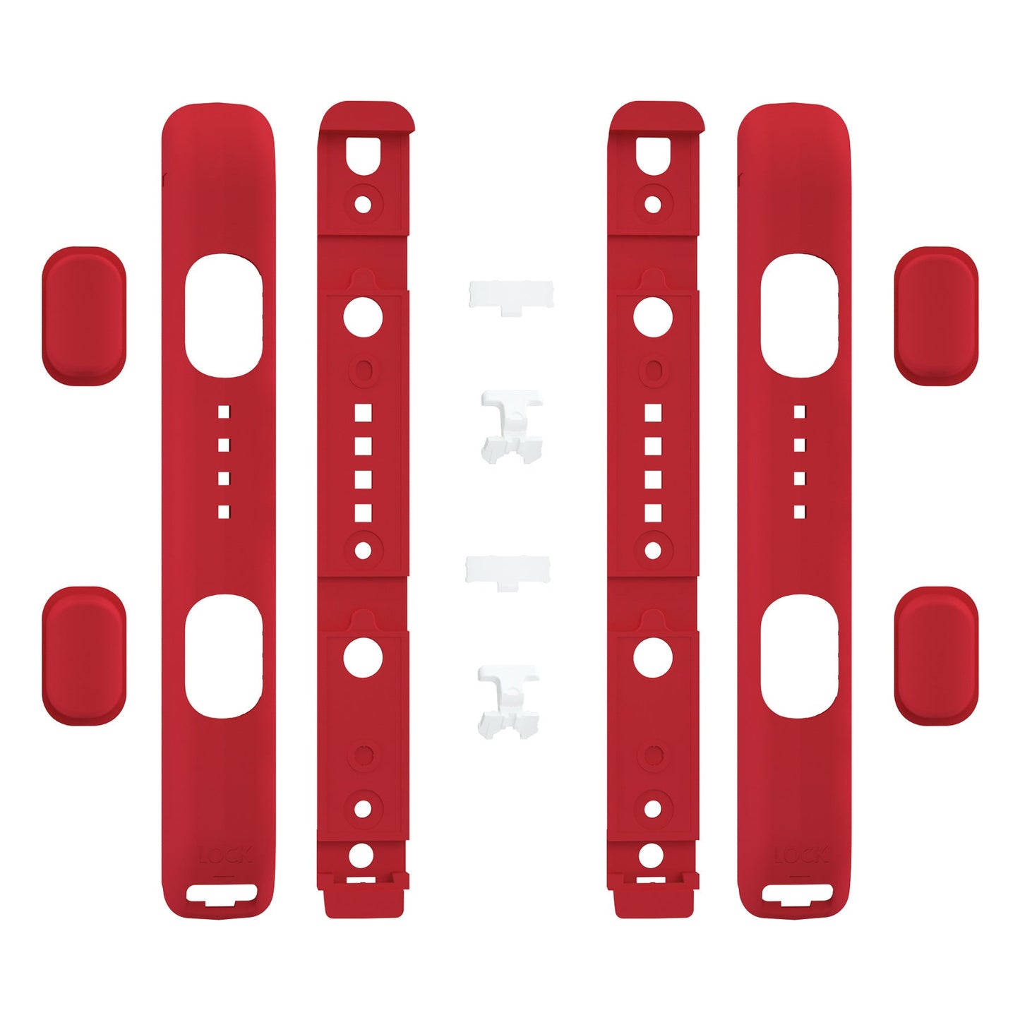 eXtremeRate Retail Passion Red Soft Touch Replacement shell for NS Switch Joycon Strap, Custom Joy-Con Wrist Strap Housing Buttons for NS Switch - 2 Pack - UEP332