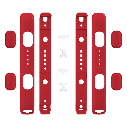 eXtremeRate Retail Passion Red Soft Touch Replacement shell for NS Switch Joycon Strap, Custom Joy-Con Wrist Strap Housing Buttons for NS Switch - 2 Pack - UEP332