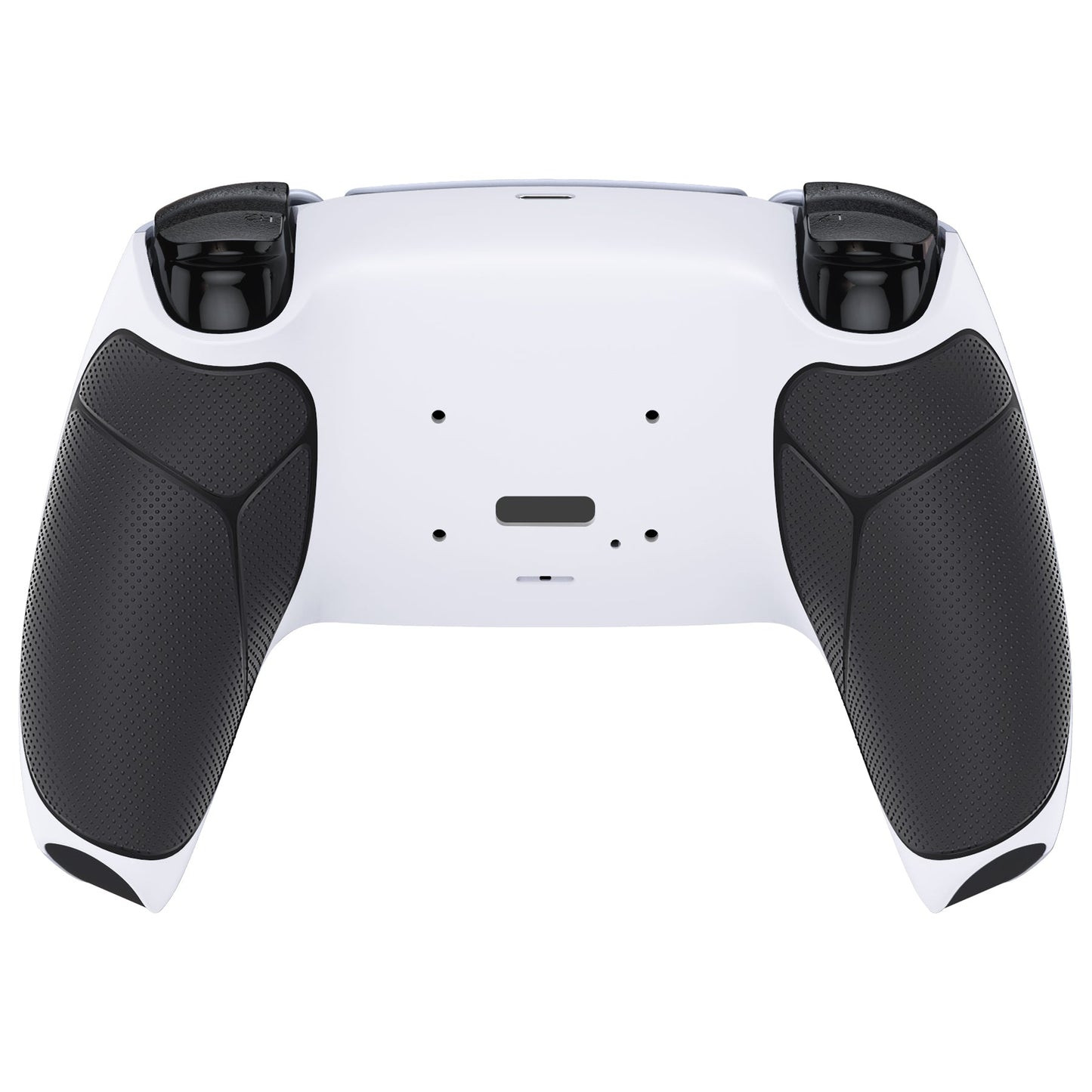 eXtremeRate Retail Black White Performance Rubberized Grip Redesigned Back Shell for PS5 Controller eXtremerate RISE Remap Kit - Controller & RISE Remap Board NOT Included - UPFU6010