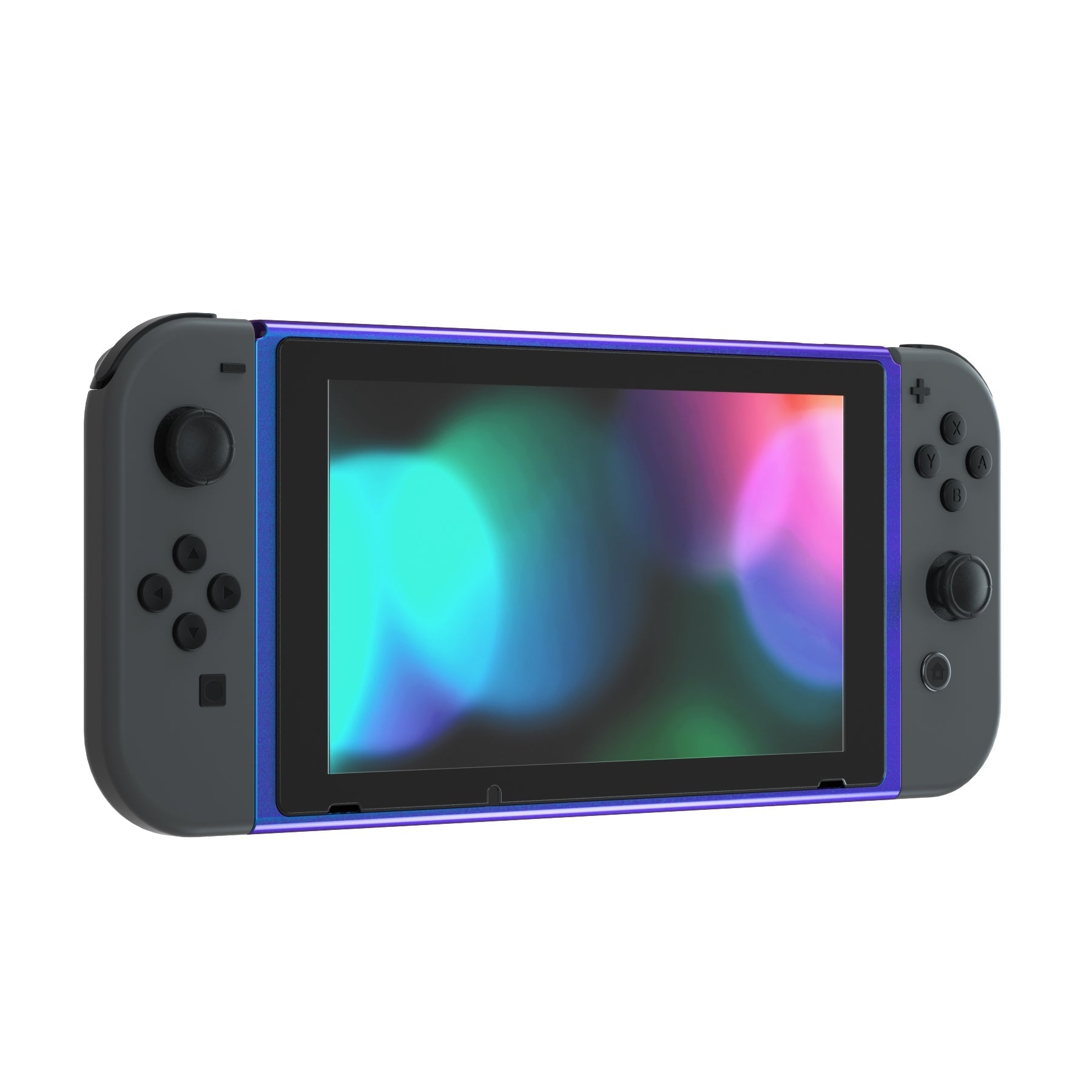 eXtremeRate Retail Chameleon Purple Blue DIY Housing Shell for Nintendo Switch Console, Replacement Faceplate Front Frame for Nintendo Switch Console with Volume Up Down Power Buttons - Console NOT Included - VEP301