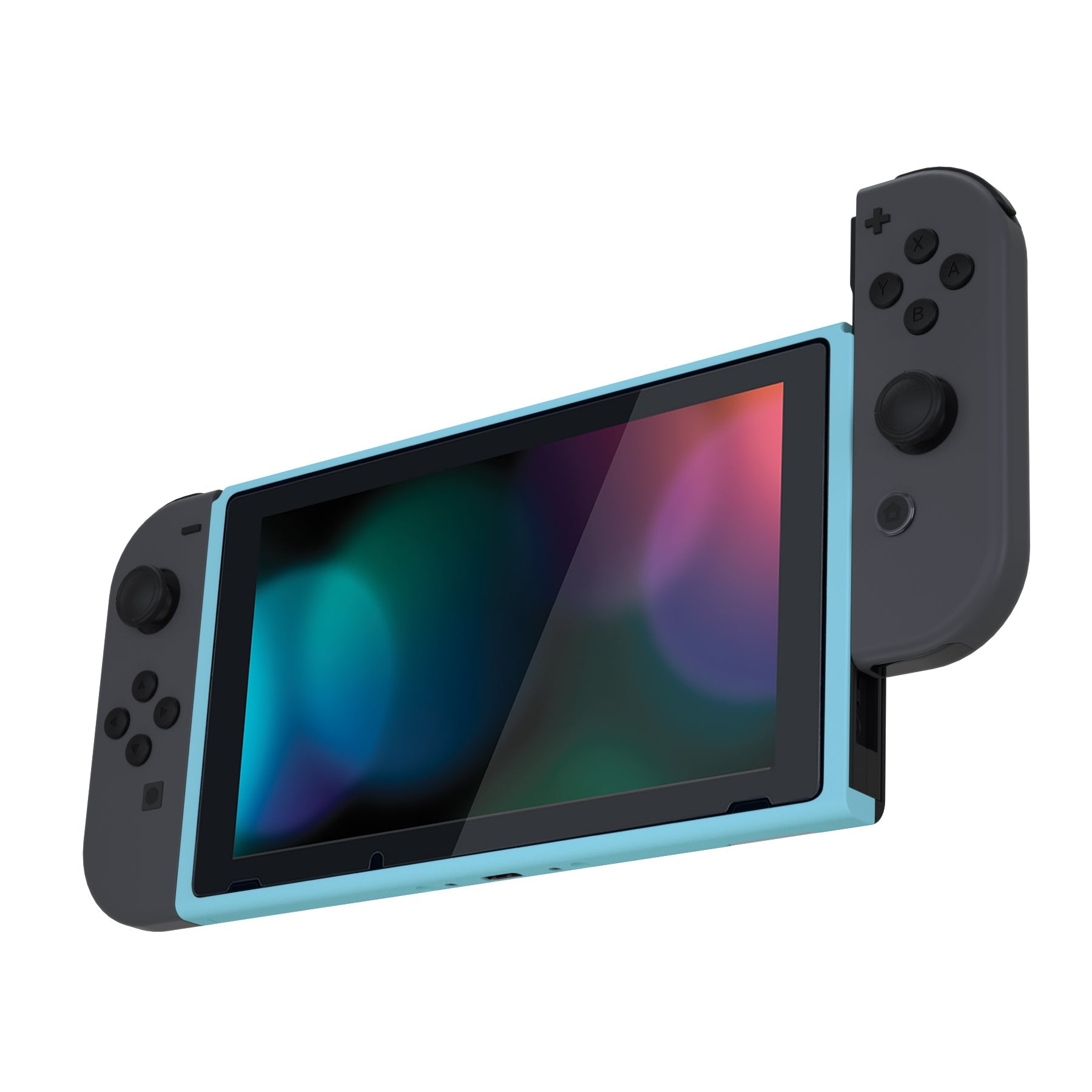 eXtremeRate Retail Heaven Blue DIY Housing Shell for Nintendo Switch Console, Replacement Faceplate Front Frame for Nintendo Switch Console with Volume Up Down Power Buttons - Console NOT Included - VEP307