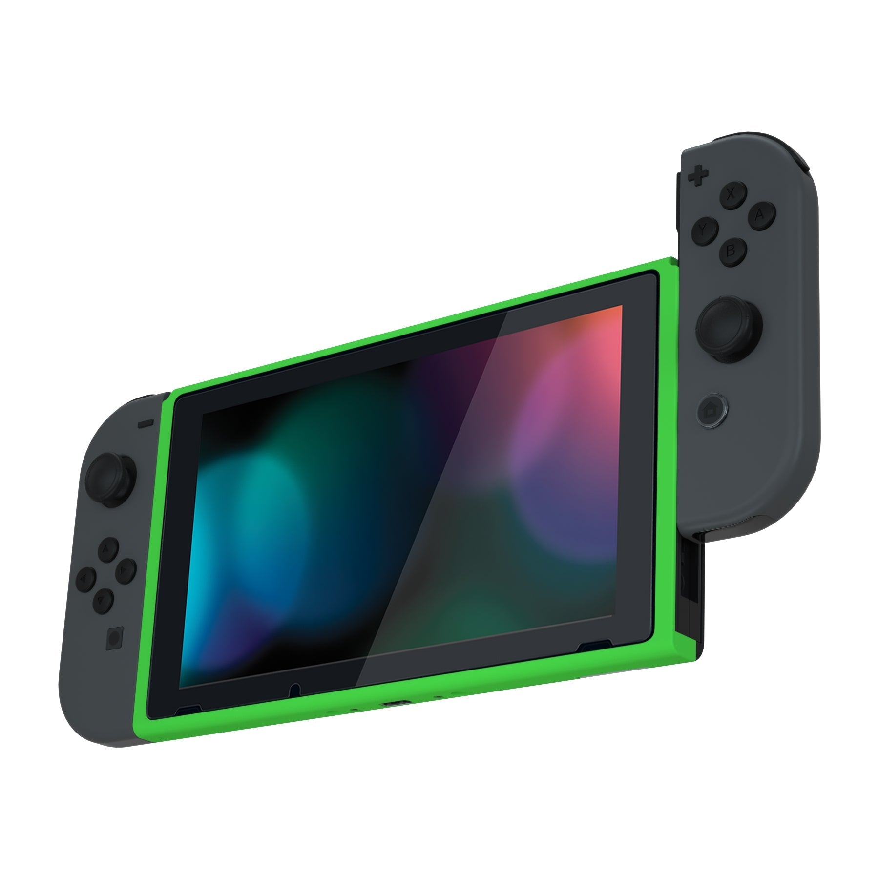 eXtremeRate Retail Green DIY Housing Shell for NS Switch Console, Replacement Faceplate Front Frame for NS Switch Console with Volume Up Down Power Buttons - Console NOT Included - VEP313