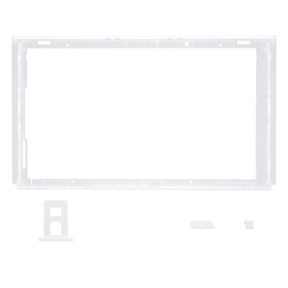 eXtremeRate Retail Clear DIY Housing Shell for NS Switch Console, Replacement Faceplate Front Frame for NS Switch Console with Volume Up Down Power Buttons - Console NOT Included - VEP314