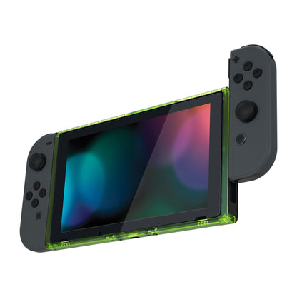 eXtremeRate Retail Clear Green DIY Housing Shell for NS Switch Console, Replacement Faceplate Front Frame for NS Switch Console with Volume Up Down Power Buttons - Console NOT Included - VEP316