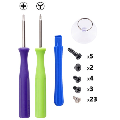 eXtremeRate NS Switchコンソール用DIY交換ハウジングシェル、音量上下ボタン＆電源ボタン付きフロントフレーム【カメレオンパープルブルー】