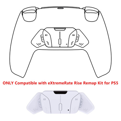 eXtremeRate Retail Solid White Replacement Redesigned K1 K2 K3 K4 Back Buttons Housing Shell for ps5 Controller eXtremeRate RISE4 Remap Kit - Controller & RISE4 Remap Board NOT Included - VPFM5002