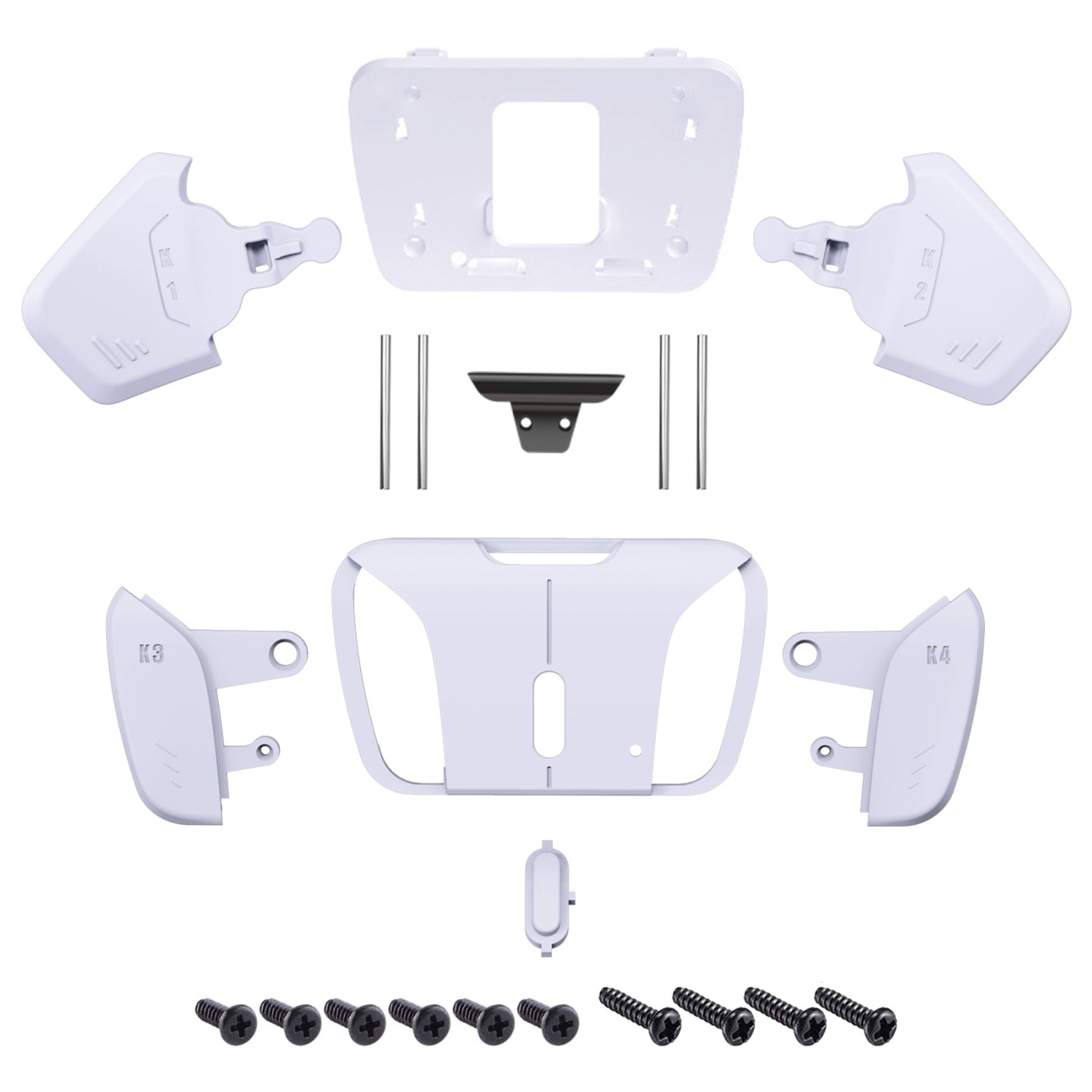 eXtremeRate Retail Solid White Replacement Redesigned K1 K2 K3 K4 Back Buttons Housing Shell for ps5 Controller eXtremeRate RISE4 Remap Kit - Controller & RISE4 Remap Board NOT Included - VPFM5002