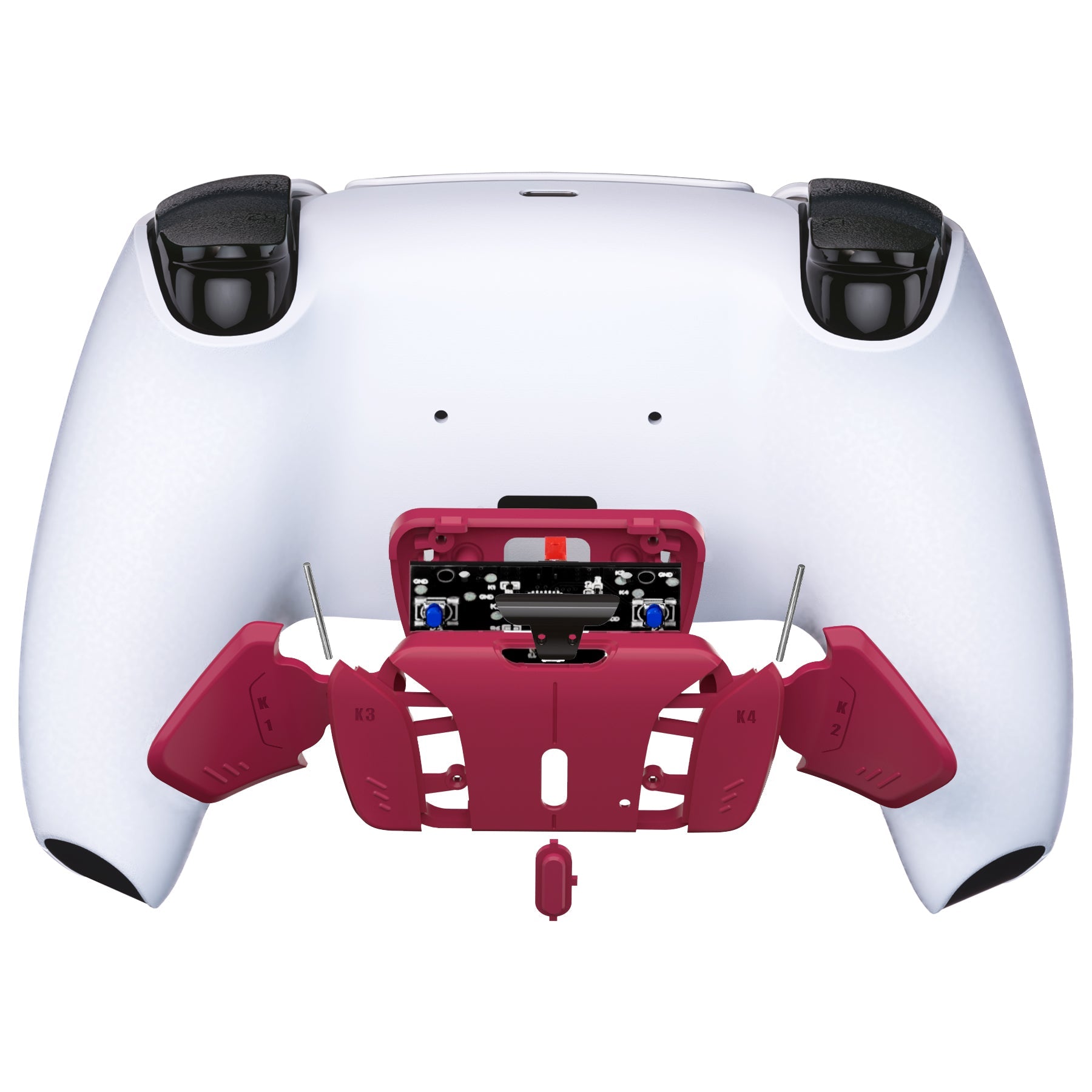 eXtremeRate Retail Turn RISE to RISE4 Kit - Redesigned Cosmic Red K1 K2 K3 K4 Back Buttons Housing & Remap PCB Board for ps5 Controller eXtremeRate RISE & RISE4 Remap kit - Controller & Other RISE Accessories NOT Included - VPFM5007P